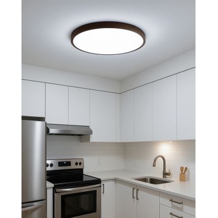 Plafon LED/32W/230V 3000/4000/6500K Ø 40 cm castanho