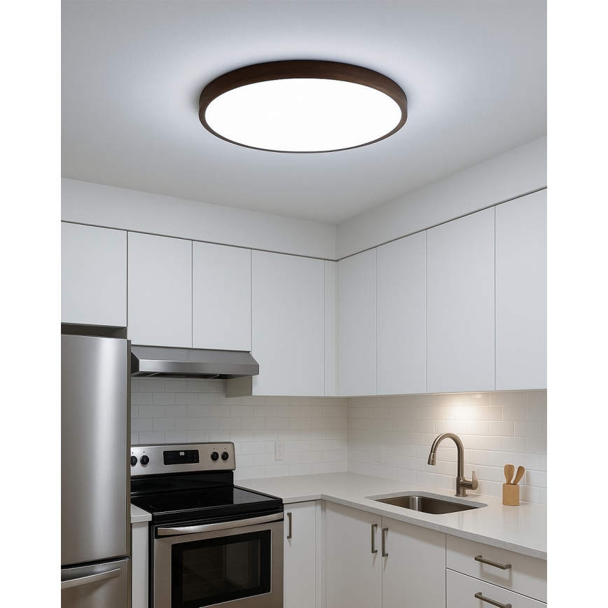 Plafon LED/32W/230V 3000/4000/6500K Ø 40 cm castanho