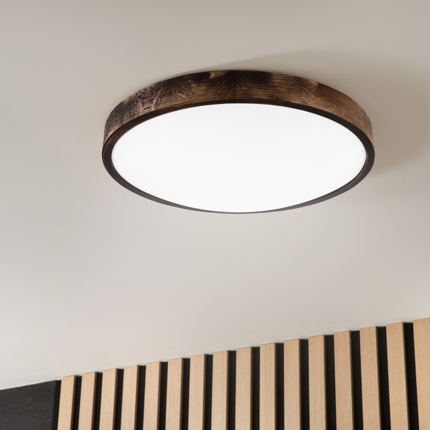Plafon LED OAK SLIM LED/36W/230V 4000K Ø 47 cm carvalho/castanho-escuro