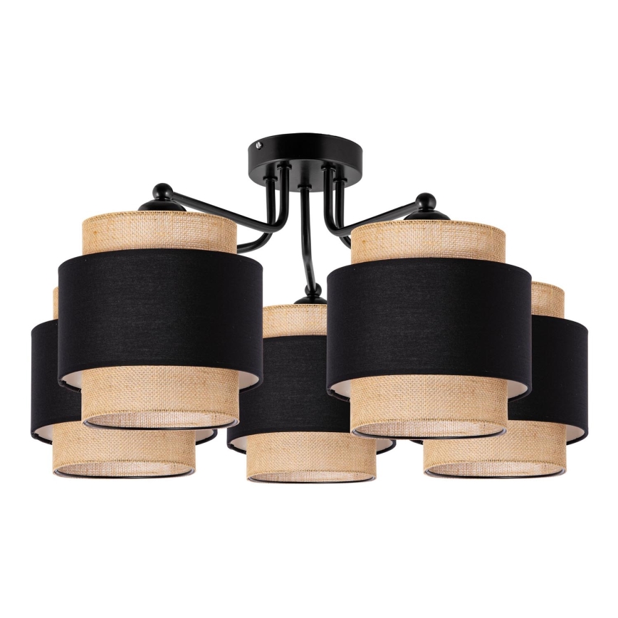 Plafonier 5xE27/60W/230V bege