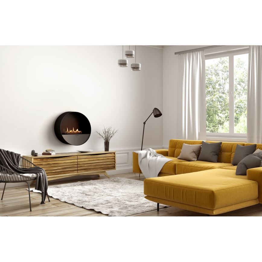 Planika - Lareira BIO com comando 72,6x65 cm 2,5kW/230V preto