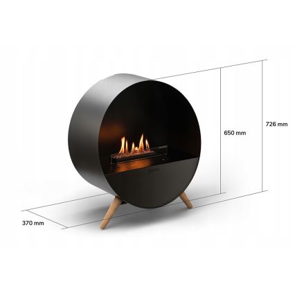 Planika - Lareira BIO com comando 72,6x65 cm 2,5kW/230V preto