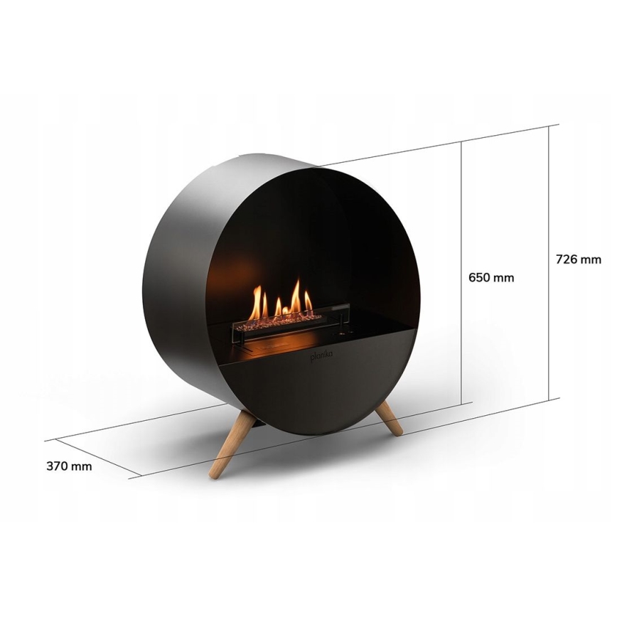 Planika - Lareira BIO com comando 72,6x65 cm 2,5kW/230V preto