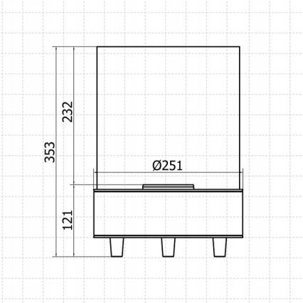 Planika - Lareira BIO 36,3x25,1 cm 2,5kW preto