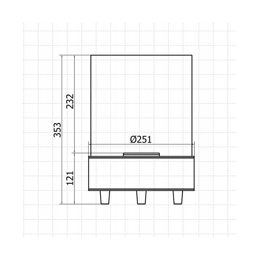 Planika - Lareira BIO 36,3x25,1 cm 2,5kW preto
