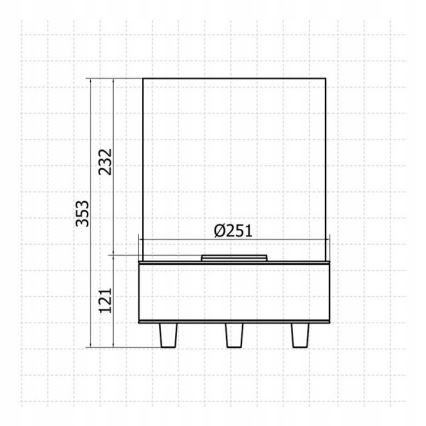 Planika - Lareira BIO 36,3x25,1 cm 2,5kW bege