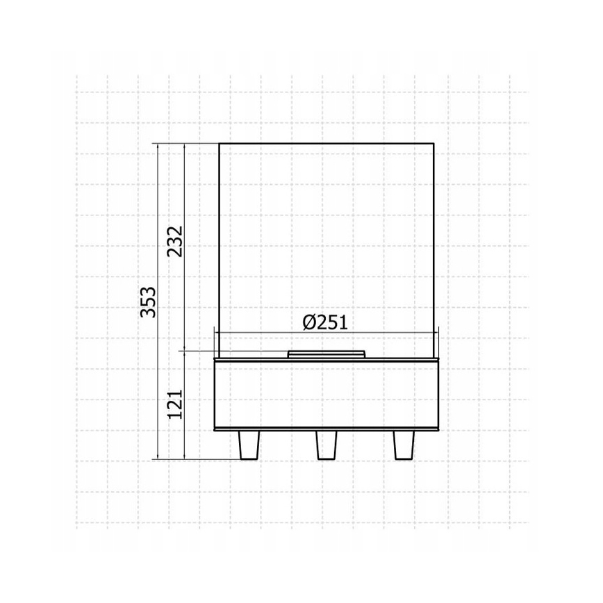 Planika - Lareira BIO 36,3x25,1 cm 2,5kW bege