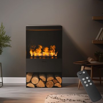 Planika - Lareira a vapor de água com comando 83x48 cm 125W/230V preto