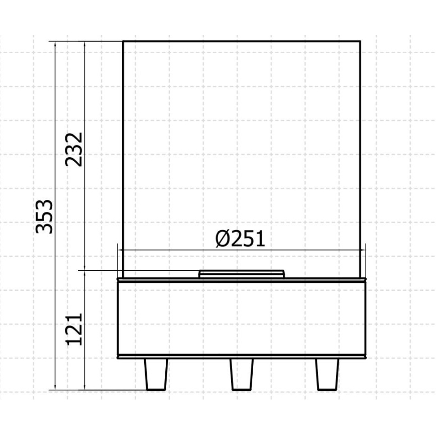 Planika - Lareira BIO 35,3x25,1 cm 2,5kW preto