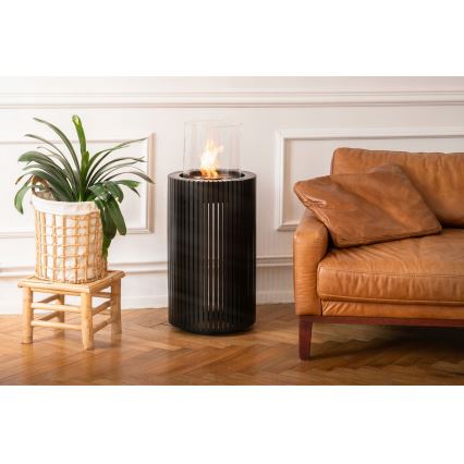 Planika - Lareira BIO 87x37,6 cm 2,5kW preto + capa de proteção