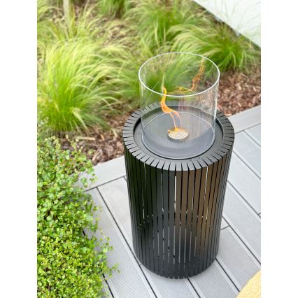 Planika - Lareira BIO 87x37,6 cm 2,5kW preto + capa de proteção