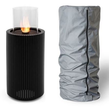 Planika - Lareira BIO 87x37,6 cm 2,5kW preto + capa de proteção