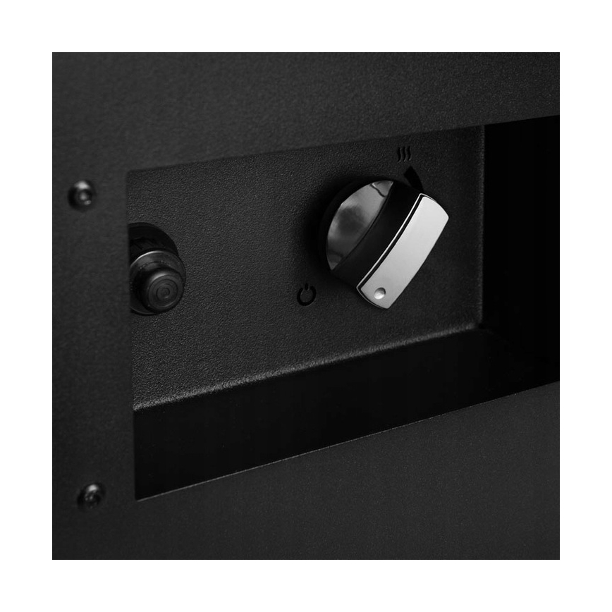 Planika - Lareira exterior a gás 41,4x69,8 cm 10kW preto + capa protetora