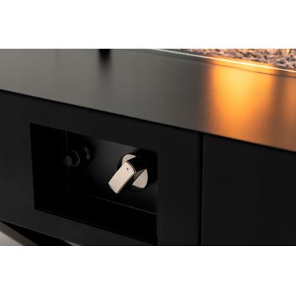 Planika - Lareira exterior a gás 46x106 cm 10kW preto + capa protetora