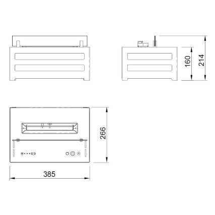 Planika - Lareira BIO com comando 20,8x38,5 cm 2,5kW/230V preto