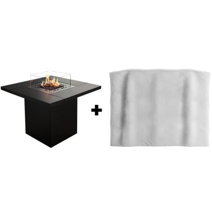 Planika - Lareira exterior a gás 79,7x90 cm 10kW 1xAAA preto + capa de proteção