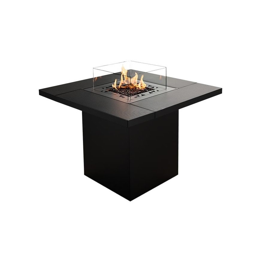Planika - Lareira exterior a gás 79,7x90 cm 10kW 1xAAA preto + capa de proteção