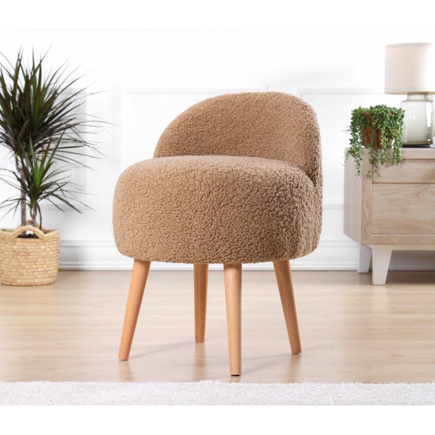 Poltrona infantil MIKI, diâmetro 46 cm, castanha