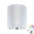 Ponto de luz LED RGBW dimmável JUPITER 1xE27/6,5W/230V 2700-6500K Wi-Fi diâmetro 13 cm branco