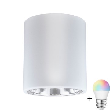 Ponto de luz LED RGBW dimmável JUPITER 1xE27/6,5W/230V 2700-6500K Wi-Fi diâmetro 13 cm branco