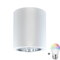 Ponto de luz LED RGBW dimmável JUPITER 1xE27/6,5W/230V 2700-6500K Wi-Fi diâmetro 9,8 cm branco