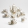 Porcelana chá conjunto mármore castanho