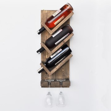Porta-vinhos de parede 60x22 cm abeto/pinho