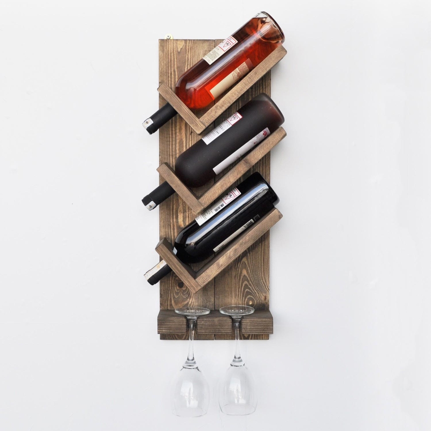 Porta-vinhos de parede 60x22 cm abeto/pinho