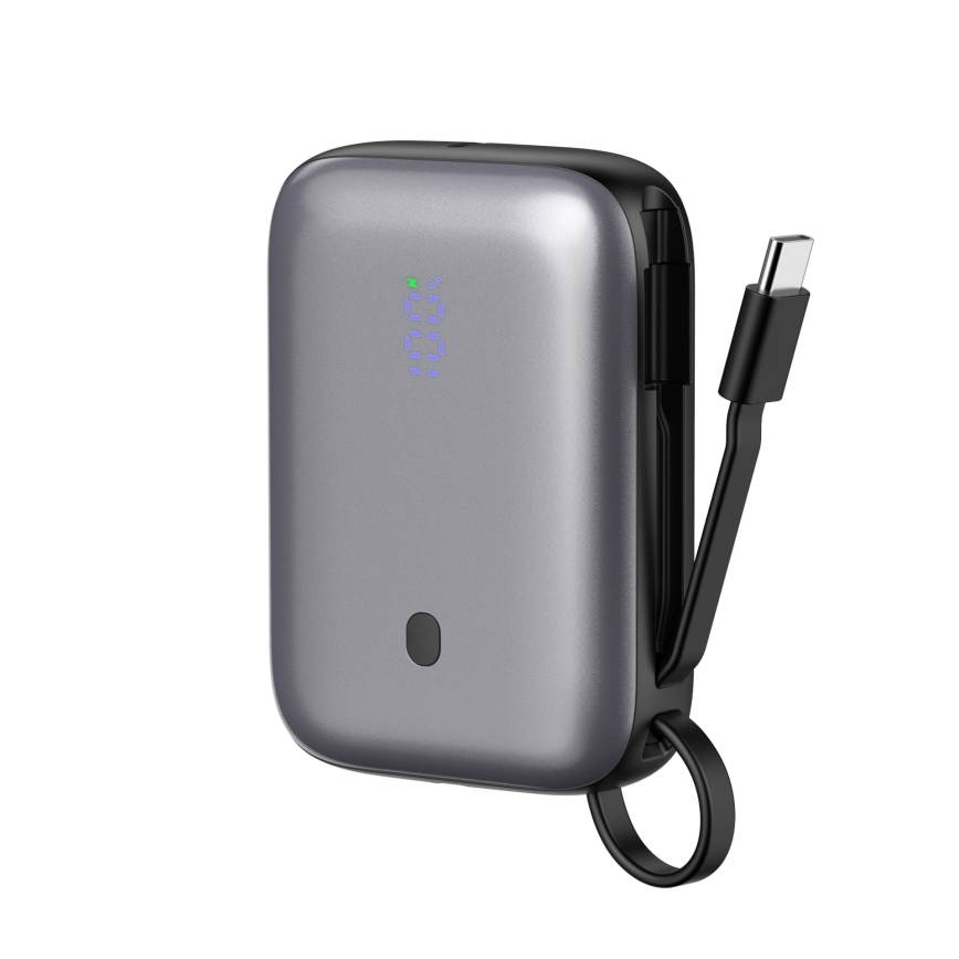Power Bank 10000 mAh 20W Power Delivery Compact com cabo USB-C dobrável incorporado 1m preto