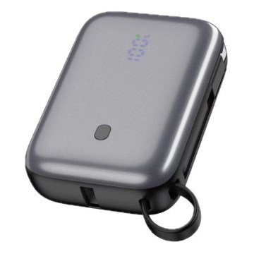 Power Bank 10000 mAh 20W Power Delivery Compact com cabo USB-C dobrável incorporado 1m preto