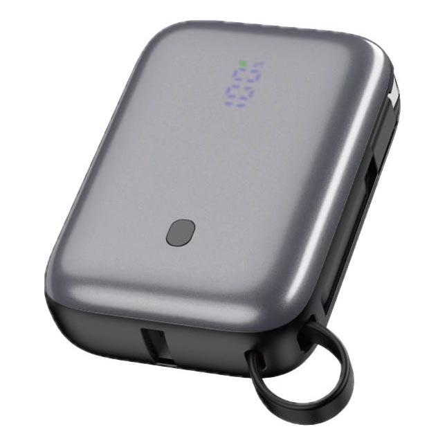 Power Bank 10000 mAh 20W Power Delivery Compact com cabo USB-C dobrável incorporado 1m preto