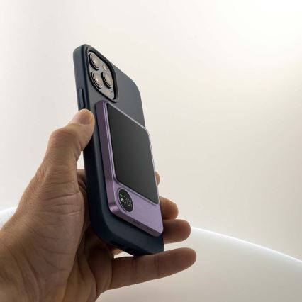 Power Bank com um ecrã magnético Power Delivery 5000mAh/20W/5V roxo