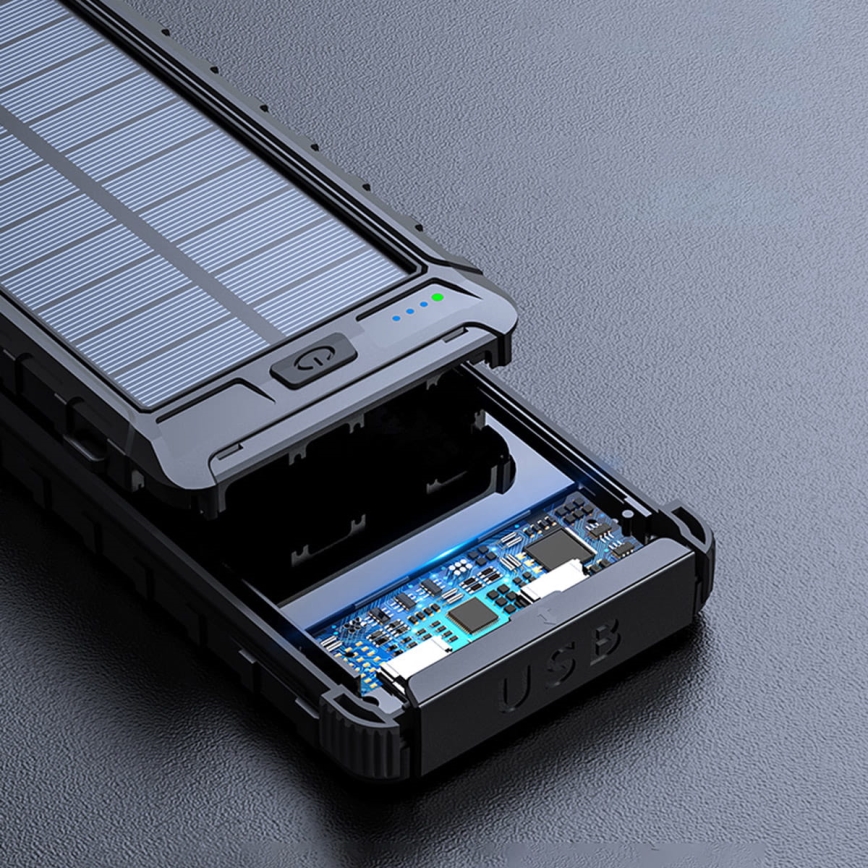 Power Bank com uma lanterna solar e bússula 10000mAh 3,7V
