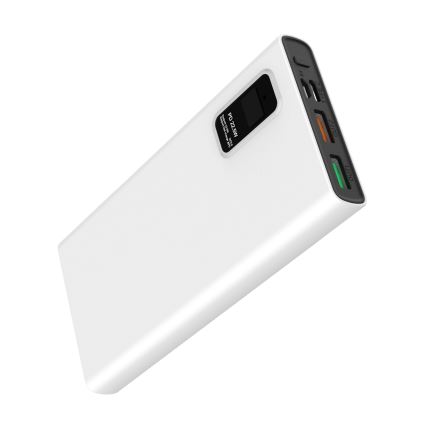 Power Bank com visor LED Power Delivery 10000 mAh 3,7V branca