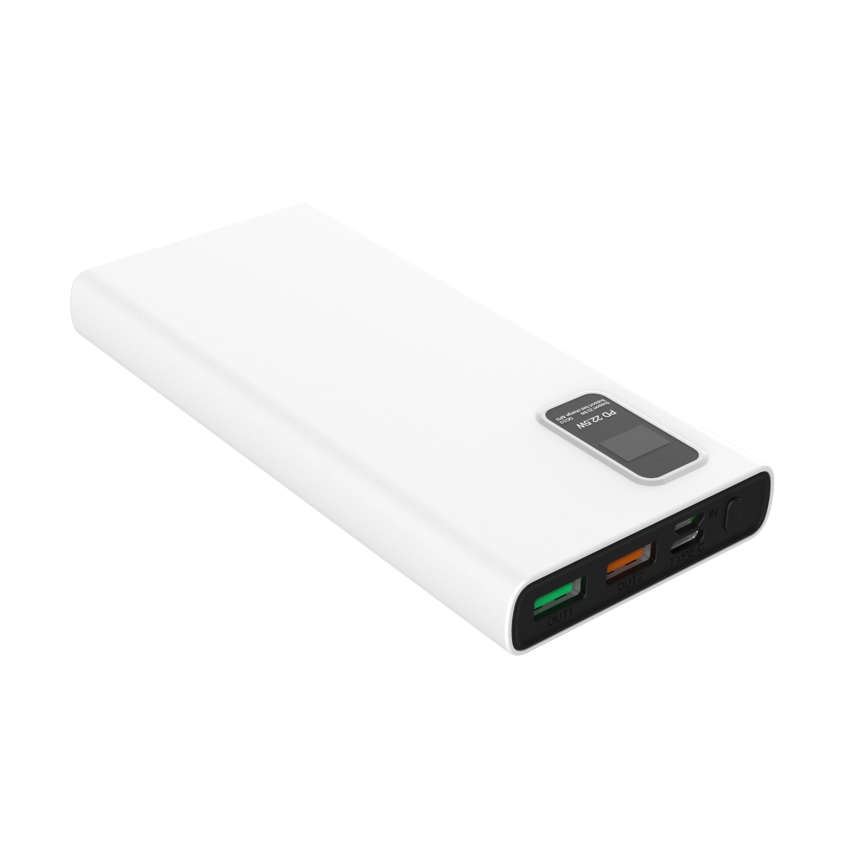 Power Bank com visor LED Power Delivery 10000 mAh 3,7V branca