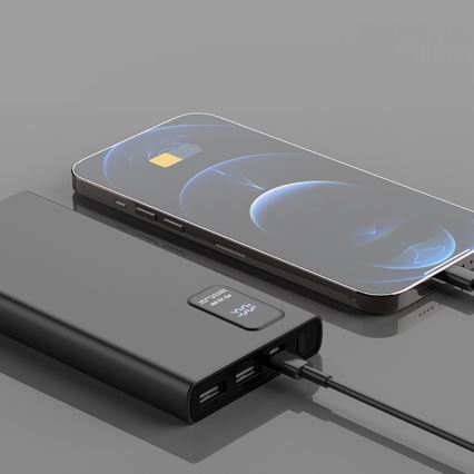 Power Bank com visor LED Power Delivery 10000 mAh 3,7V preto