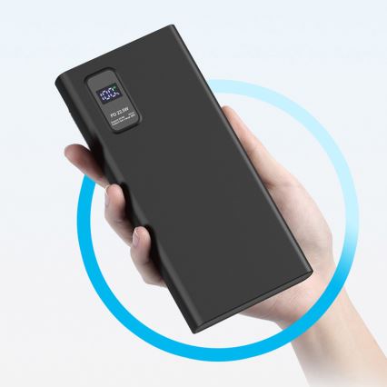Power Bank com visor LED Power Delivery 10000 mAh 3,7V preto