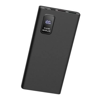 Power Bank com visor LED Power Delivery 10000 mAh 3,7V preto