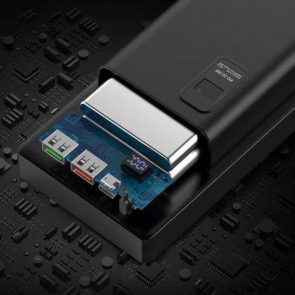 Power Bank com visor LED Power Delivery 20000 mAh 3,7V preta