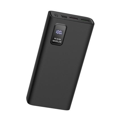 Power Bank com visor LED Power Delivery 20000 mAh 3,7V preta