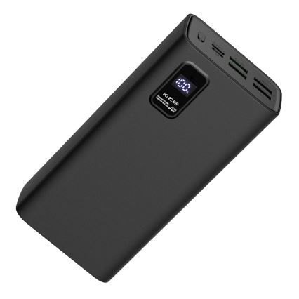 Power Bank com visor LED Power Delivery 30000 mAh 3,7V preta