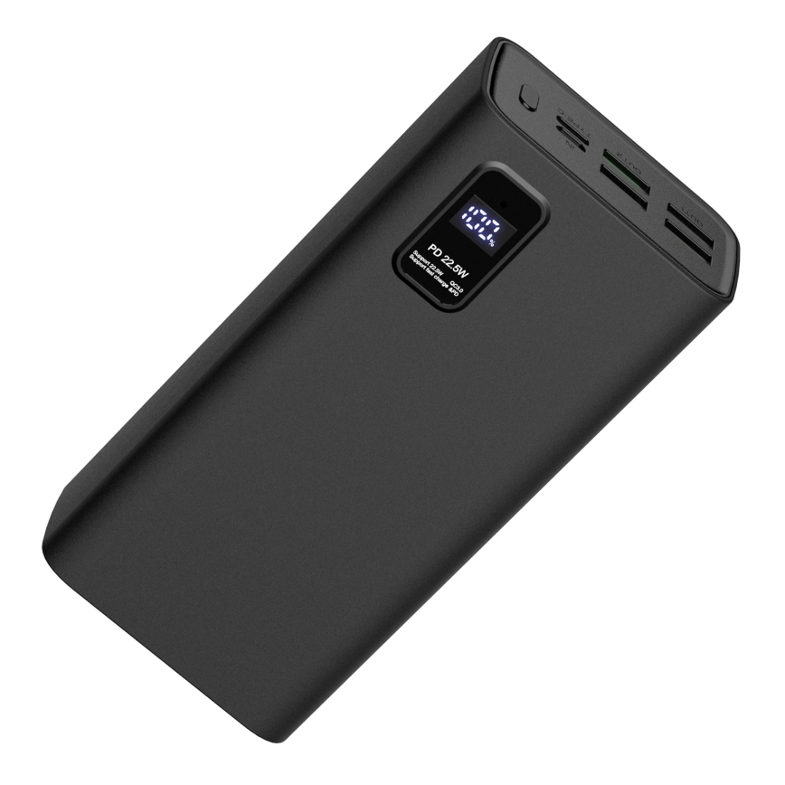 Power Bank com visor LED Power Delivery 30000 mAh 3,7V preta