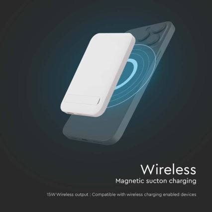 Power Bank Magnética com carregamento sem fios Power Delivery 10 000mAh/20W/3,7V branco