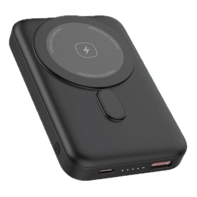 Power Bank magnética com carregamento sem fios MagSafe 10000 mAh 20W Power Delivery preta