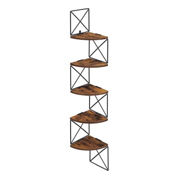 Prateleira de canto para parede SNAKE castanha/preta