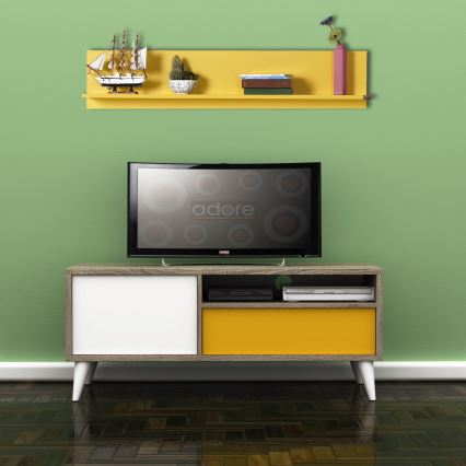 Prateleira de parede 25x120 cm amarelo