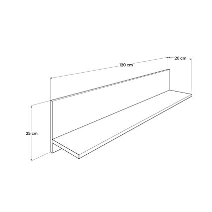 Prateleira de parede 25x120 cm branco