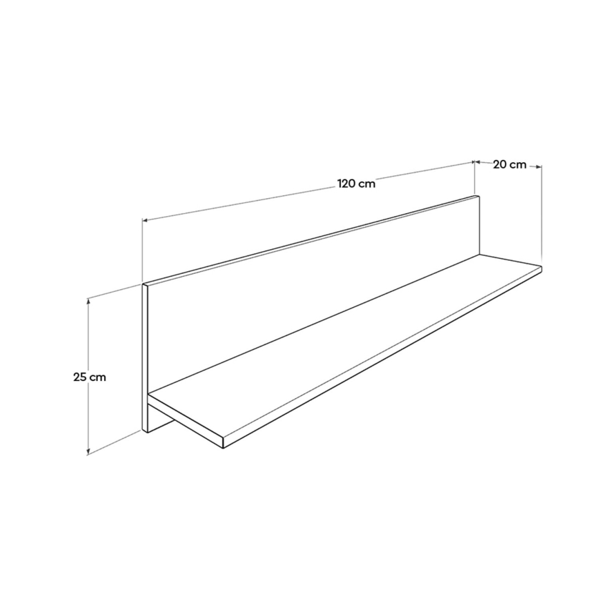 Prateleira de parede 25x120 cm branco