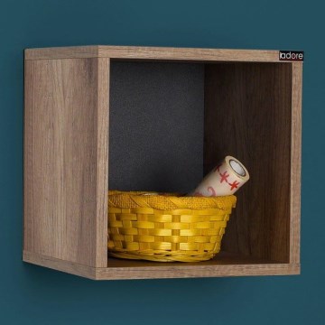 Prateleira de parede 33x33 cm castanho