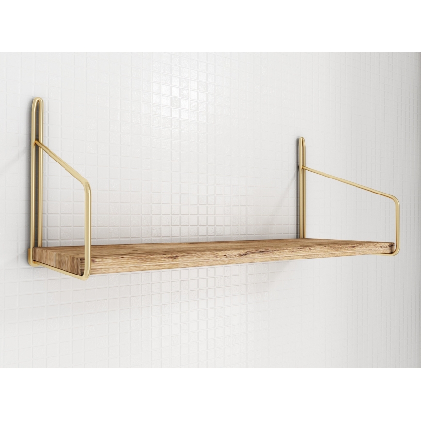 Prateleira de parede 45x16 cm carvalho/dourado